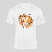 Basketball TShirt, Basketball Tee, Sports T-Shirt, For Player Or Fan, Play T... - White - View 1