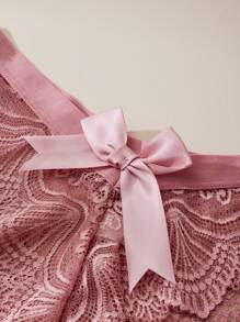 3 件装 女士蝴蝶结蕾丝性感丁字裤 多种颜色可选 - 彩色 - 查看 4