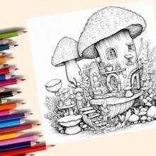 1 pieza Libro para colorear de adultos de 20 páginas (20 x 20 cm), impresión por un solo lado, con tema de casa del árbol, patrones impresionantes, líneas claras, adecuado como regalo para el Día de San Valentín, cumpleaños, Navidad y otras fiestas, excelente para relajarse, Día de la Madre, regalo para mamá, regreso a clases, útiles escolares