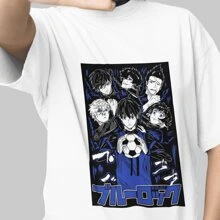 Blue Lock Anime Printed T-Shirt, Anime Printed T-Shirt - BELLA MODA - White - View 1