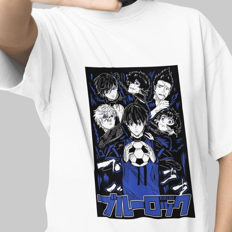 Blue Lock Anime Printed T-Shirt, Anime Printed T-Shirt - BELLA MODA - White - View 1