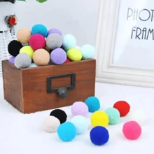 50pcs Interactive Launch Training Cat Toys Creative Kittens Mini Pompoms Games Stretch Plush Ball Toys Cat Supplies Pet Accessories