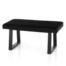 TUKAILAi TUKAILAI banco comedor 100cm, banco pasillo comedor banco armario banco cama banco tapizado banco cocina con asiento de terciopelo cojín y patas de metal, para comedor armario cocina dormitorio