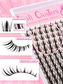 Himirell 140pcs Mixed Length 8-18mm C-Curl Soft Fluffy Reusable False Eyelashes, Natural Look, Suitable For Beginners, Daily Wear, Dates, Weddings, Parties, Halloween, School And More, Comes In Elegant Gift Box - C - View 3