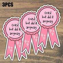 1 件 哭了但还是做到了 贴纸，搞笑贴纸，可爱贴纸，自爱贴纸，心理健康贴纸，时尚贴纸，水瓶贴纸，送给她的完美礼物 - 彩色 - 查看 11