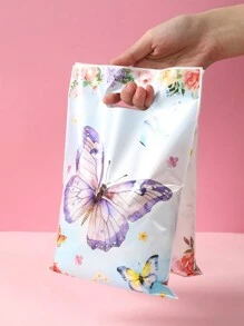 10/25/50 pièces Sac cadeau de sac à main papillon, sac d'emballage de fête d'anniversaire de fleurs papillon multicolore mélangé, sac d'emballage de fête de mariage, sac d'emballage de décoration de salle de fête de festival, fournitures de cuisine, sac d'emballage de fête de baby shower papillon, décoration, convient pour les boutiques