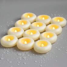 12pcs Luxury Large Size Waterproof Flameless Floating Candle Lights, Battery Included, Create Romantic Atmosphere For Wedding, Party, Restaurant, Pool, Spa - Multicolor - View 14