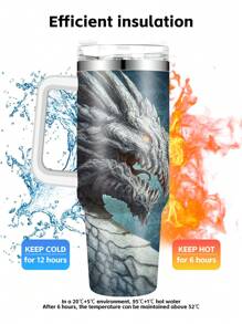 40-uncjowy kubek ze stali nierdzewnej Dragon z pokrywką, izolowany kubek podróżny Dragon Design do gorących i zimnych napojów, uchwyt, idealny prezent dla fanów Dragon, miłośników kawy, kompatybilny z uchwytem na kubek samochodowy, idealny prezent urodzinowy dla mężczyzn i kobiet, prezent świąteczny, podróże na świeżym powietrzu - Wielokolorowe - Zobacz 6