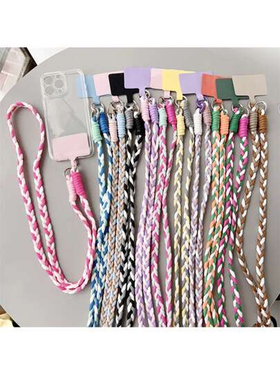 Cinturino/tracolla per telefono alla moda intrecciata, regolabile, universale, adatto per donne, regali per madre, famiglia, amici, compleanni, festività, ciondolo per telefono