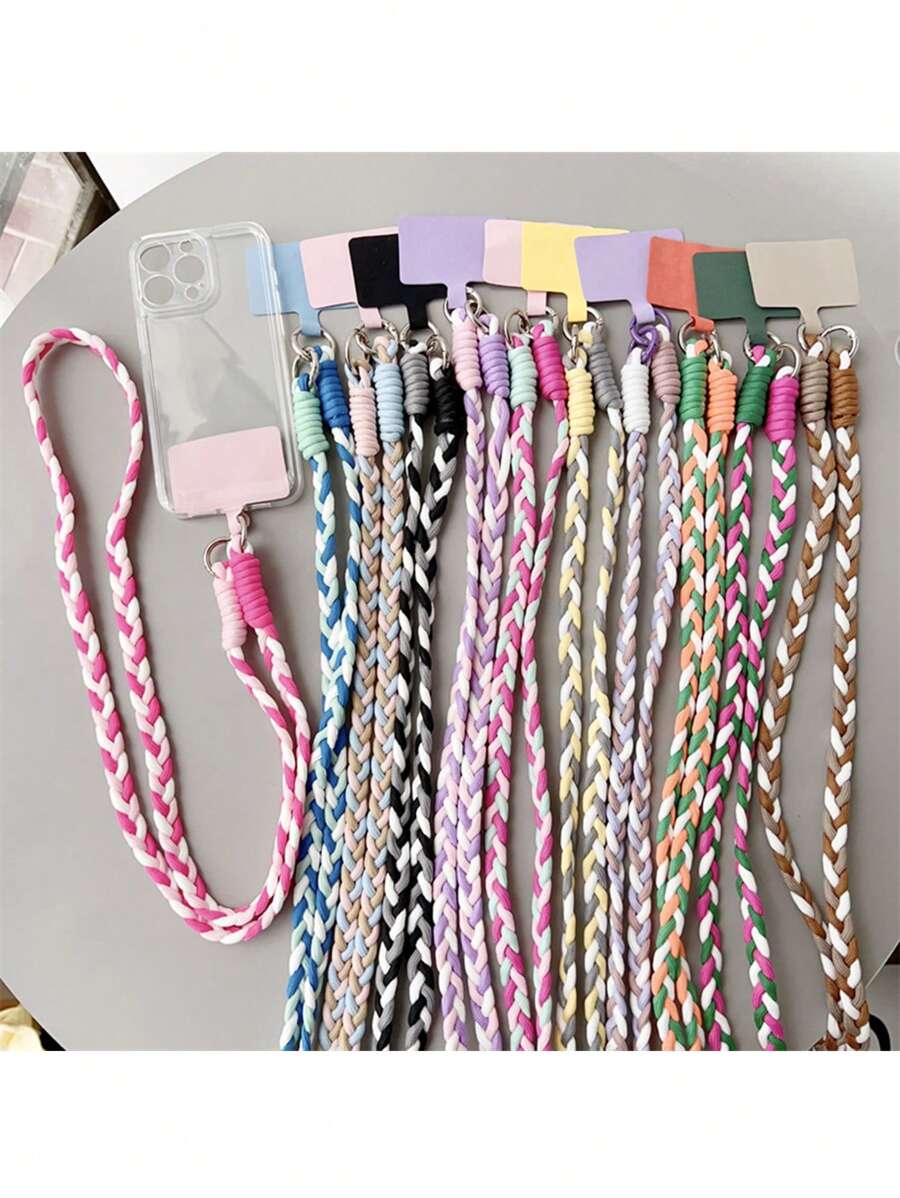 Correa para teléfono trenzada de moda, correa ajustable universal para estuche de teléfono, para regalos de mujeres, familia, amigos, cumpleaños, vacaciones, accesorio para teléfono