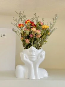 1 件装树脂女性面部花瓶白色花瓶用于装饰，女性面部花瓶艺术，现代装饰花瓶中心装饰品，适用于桌子、架子、客厅、办公室、卧室、小 - 白色 - 查看 14