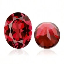 One 100% Lab Grown Ruby Oval Cut Gemstone For Charms Advanced Jewelry Making Materials DIY - Red - View 2