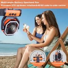 BDQ 20000mAh 1PC Portable Rechargeable Fan - Camping Fan For Tent,Fan 3-In-1 Camping Fan USB Fan With Light & Remote For Indoor,Cordless Fan Can Be Hung Upsde Down,Outdoor, Tent, Travel, BBQ, Fishing, Jobsite - 亮橙色 - 查看 5