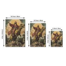 FajerminArt 1pc Optional Frame Vintage Jesus Riding Dinosaur Posters For Living Room & Bedroom Decor Wall Arts Decor Canvas Painting Gift Posters - Multicolor - View 5