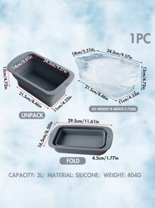 1 pieza Molde de silicona plegable extra grande para hielo, capacidad de 3L, apto para remojar en frío o enfriar, molde de hielo reutilizable, aplicable para bañeras de hielo, molde de hielo extra grande