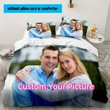 Conjunto de Capa de Edredom Personalizada com Fechamento de Zíper - Conjunto de Roupa de Cama em Poliéster de Impressão Digital com 2 Fronhas, Resistente a Rasgos, Lavável em Máquina, Presente Personalizado - Sem Edredom, Tema de Desenhos Animados Lavável, Leve, Respirável, Aconchegante, Confortável, Quente, Suave, Personalização Simples, Única, Presente Ideal para Ele, Presente Ideal para Ela, Presente Ideal para Namorado, Presente Ideal para Namorada, Presente Ideal para Pai, Presente Ideal para Mãe, Presente Ideal para Amigos, Presente Ideal para Família , Dela, Namorado, Namorada, Pai, Família, Mãe, Amigos para Aniversários, Formatura, Inauguração da Casa, Casamentos, Aniversários Sofá, Cama, Carro, Sala de Chá, Quarto, Sala de Estar