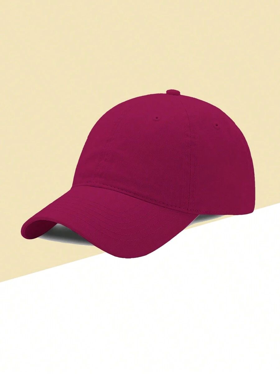 Men's Casual Pure Color Baseball Cap - Vino - View 1
