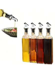 1pc Glass Oil Dispenser Bottle, Leakproof Oil Pot, Storage Oil Bottle,Seasonings Container For Outdoor Bbq Camping Picnic, Kitchen Gadgets, Glass Bottle