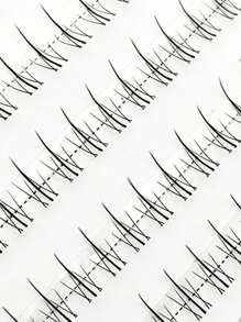 120pcs Natural-Looking Short Stem Transparent Fan-End False Eyelashes, Large Capacity For Beginners, Self-Adhesive Cluster Lashes