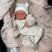 Reborn Baby Doll, Realistic Silicone, Can Be Bathed, On - 白色 - 查看 4
