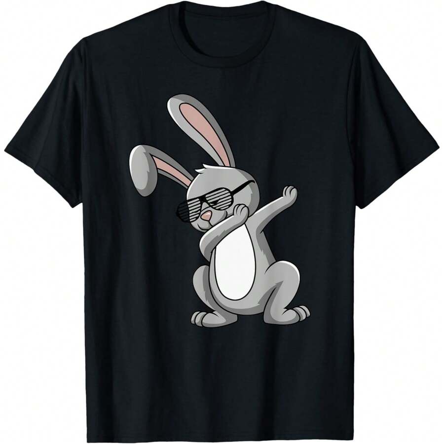 Easter Bunny - Easter Dance Bunny T-Shirt - 黑色 - 查看 1