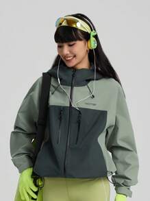 TECTOP Women's Outdoor Hiking And Mountaineering Punching Jacket Spring/Summer Scratch And Wear Resistant Waterproof And Windproof 4 Zipper Pockets Adjustable Cuffs