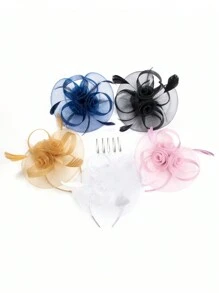 HITYfascinator 1 pièce Serre-tête Fascinator en polyester, toutes saisons