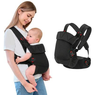IULONEE Newborn Baby Carrier, Soft & Lightweight Infant Wrap | Ergonomic Design With Adjustable Neck Support, Suitable For 7-45 Lbs Newborns, Enhances Comfort And Support