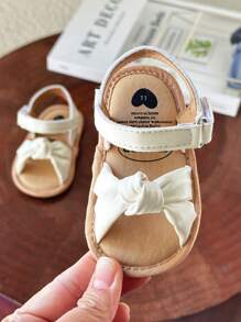 Infant Toddler Infant Girls PU Leather Soft Open Toe Summer Sandals Flower Princess Flat Shoes - White - View 12