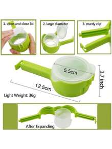 4 件装食品袋夹，带倾倒口的食品储存密封夹，食品袋夹，薯片袋夹，塑料盖食品夹，非常适合在厨房整理和储存食物 - 彩色 - 查看 7