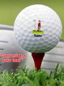 3/6/12pcs Custom Name Golf Balls With "Golfer Cheats" Text, Great Gift For Friends - White - View 2