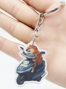 1PC Fun Cute Funny Pendant Acrylic Funny Shiba Dog Pendant Keychain, Keychain Accessories, Car Keychains, Men's Keychains, Women's Keychains, Fun Gifts, Suitable For Car Keys, Mobile Phones, Cameras, Wallets, ID Cards, Badge Cards, Wristband Keychains, Boyfriend And Girlfriend Gifts, Family Gifts, Teacher Gifts, And Employee Gifts.