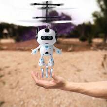Rc Flying Robot Toys For 5 6 7 8-12 Years Old Boys Girls, Helicopter Built-In LED Mini Drone Flying Toy For Kids & Adults Indoor Outdoor Games Birthday Gift - 白色 - 查看 5