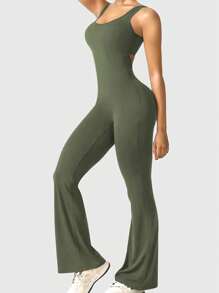 Speed mate Thời trang xanh lá cây cho ngày lễ Thánh Patrick! Bộ áo liền quần yoga không tay dáng xòe dành cho nữ. - màu xanh lá - Xem 4