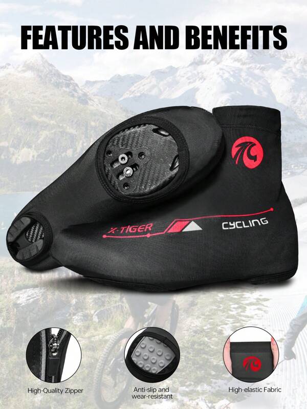 X-TIGER Bicycle Cycling Shoe Covers, Thin Windproof And Adjustable Cycling Shoe Covers, Unisex