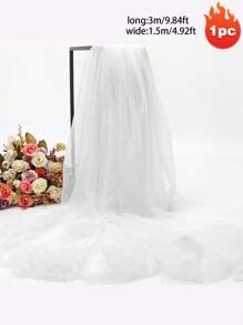 1 pieza Cortina de gasa blanca y rosa de 3 m de largo / 1,5 m de ancho con fondo de tul, cortina de gasa transparente, utilizada para fondo de escenario, fotografía al aire libre, fiesta festiva, fiesta de boda, decoración del hogar (múltiples opciones de color)