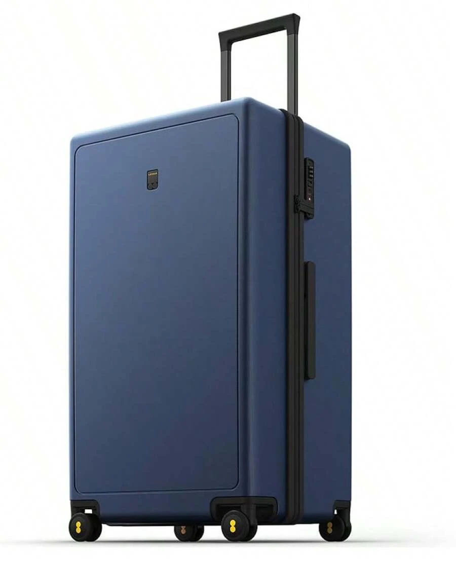 Maleta de tronco LEVEL8, Maleta grande de 28 pulgadas con ruedas giratorias, maleta grande de 28 pulgadas con textura luminosa, ligera con cerradura TSA, 28 pulgadas, azul marino - Albaricoque - Ver 1