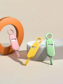 1-Piece Set, 3-Piece Set, Smiling Face Phone Anti Loss Card Holder, Memory Sim Card Holder, Phone Replacement Card Holder, Key Holder, Portable Top Pin, Can Hold Card Holder, Phone Card, Portable, Can Be Hung On The Key To Prevent Loss,Boho Vibes