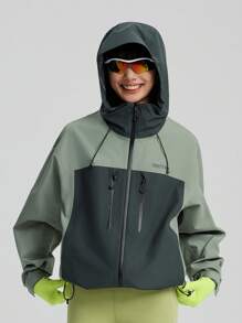 TECTOP Women's Outdoor Hiking And Mountaineering Punching Jacket Spring/Summer Scratch And Wear Resistant Waterproof And Windproof 4 Zipper Pockets Adjustable Cuffs