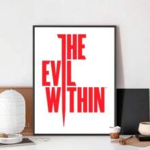 1pc Wall Arts Posters Vintage Game Psycho Break The Evil Within Wall Art Decoration Printed Posters Frameless Club Bar Retro Mural Bedroom, Canvas Art, High Quality, Without Frame/With Frame ,Wall Art With Frame