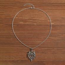 Collier pendentif vintage gothique cœur creux château, collier minimaliste à la mode pour femmes, cadeau de fête