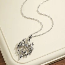 Collier pendentif vintage gothique cœur creux château, collier minimaliste à la mode pour femmes, cadeau de fête