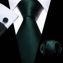 Men Tie Vintage Paisley Paisley Dark Green Tie Classic Necktie Set Pocket Square Cufflinks Formal Wedding St Patrick's Day