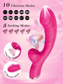 LIKETHAT Vibrador sexy con succión del clítoris, estimulación del punto G y la clítoris, 2 en 1 con 10 velocidades de vibración para la masturbación femenina