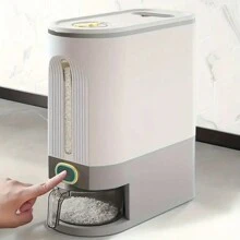 TAIMASI 22 Lbs Rice Dispenser, Rice Container With Measuring Cup, Upgraded Lid Time Dials & Built-In Fresh Box Rice Container Storage For Home Kitchen Pantry Stores Rice - Transparent Green - View 4