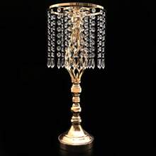 10 Pcs 19.3 Inches Tall Crystal Flower Stand Wedding Road Lead Tall Flower Holders Centerpiece Crystal Flower Metal Flower Vase For Reception Tables Wedding Supplies - Vàng - Xem 2