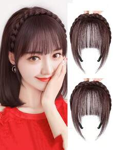 假发刘海头带合成刘海接发假刘海自然发夹假发女士隐形自然发夹 - 彩色 - 查看 12