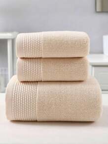 1pc Segmented Faux Pearl Towel, Simple & Elegant Luxury Bathroom Hand/Bath Towel, Super Soft, Absorbent, Skin-Friendly, Suitable For Bathroom, Gym, Hotel, Beach, Daily Necessity, Perfect Gift For Home And Travel