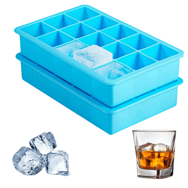 1pc Tray, Siliconen Flexibele Mal Met 15 Holtes, Geschikt Voor Koelkast, Invriezen Van Water, Sap Enz. Herbruikbaar, Zomer IJs Trays / Bakken, Geschikt Voor Beker