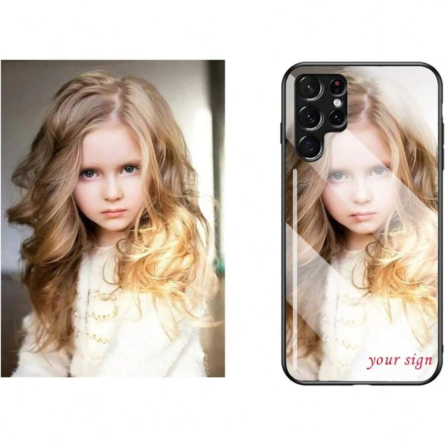 Funda personalizada y exclusiva compatible con Samsung Galaxy S24 Ultra S24+ S24 S23 S22 S21 S20 FE Ultra S10 S9 S8 Plus, con vidrio templado, personalizada para regalos de San Valentín, cumpleaños, Navidad, con foto y logotipo empresarial, con textura mate